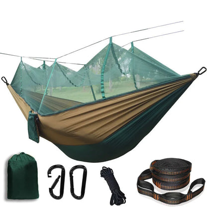 Lightweight Camping Hammock with Mosquito Net - Breathable 210T Nylon Outdoor Hammock