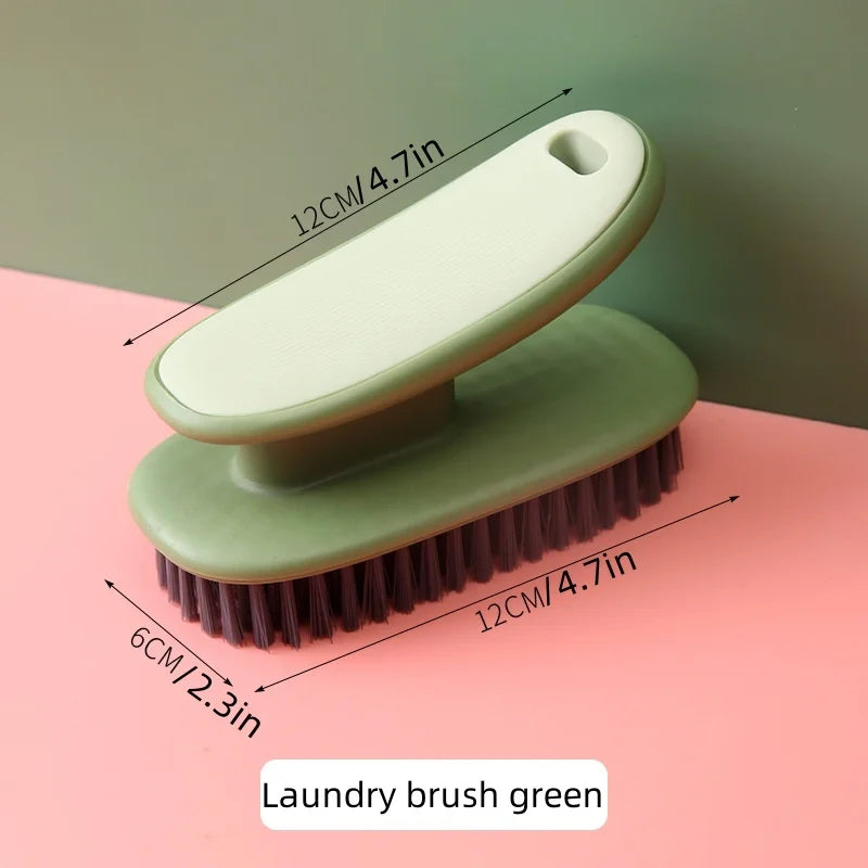 Long Handle Laundry Cleaning Brush - Soft Bristle Multifunctional Clothes Scrubbing Tool for Household Use
