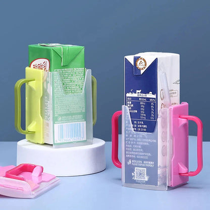 Adjustable Toddler Juice & Milk Box Holder with Handles - Safe and Practical Self-Help Drinking Cup for Baby and Kids