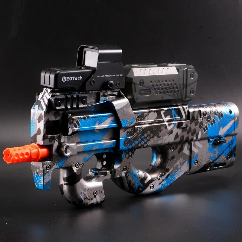 Electric Gel Gun – Transparent Black Fully Automatic Splatter Ball Toy for Outdoor Shooting Games (No Bullets)