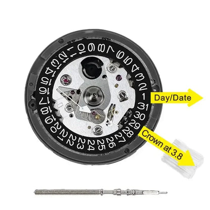 Genuine NH35A Automatic Mechanical Watch Movement – High Accuracy 24 Jewels Self-Winding Replacement Module with 3 O’Clock Date Function