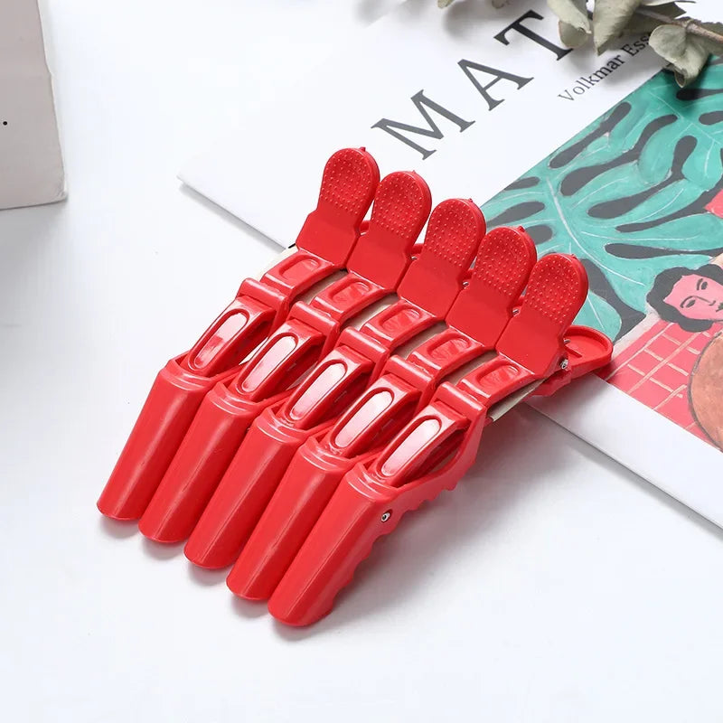 5/6PCS Alligator Hair Clips – Hairdressing Clamps & Crocodile Section Clips for Salon Styling and Barber Use