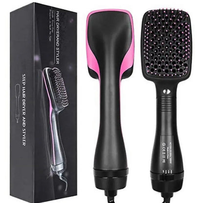 All-in-1 Hot Air Brush Styler – Electric Ion Hair Dryer, Volumizer, Straightener & Curler Comb Roller