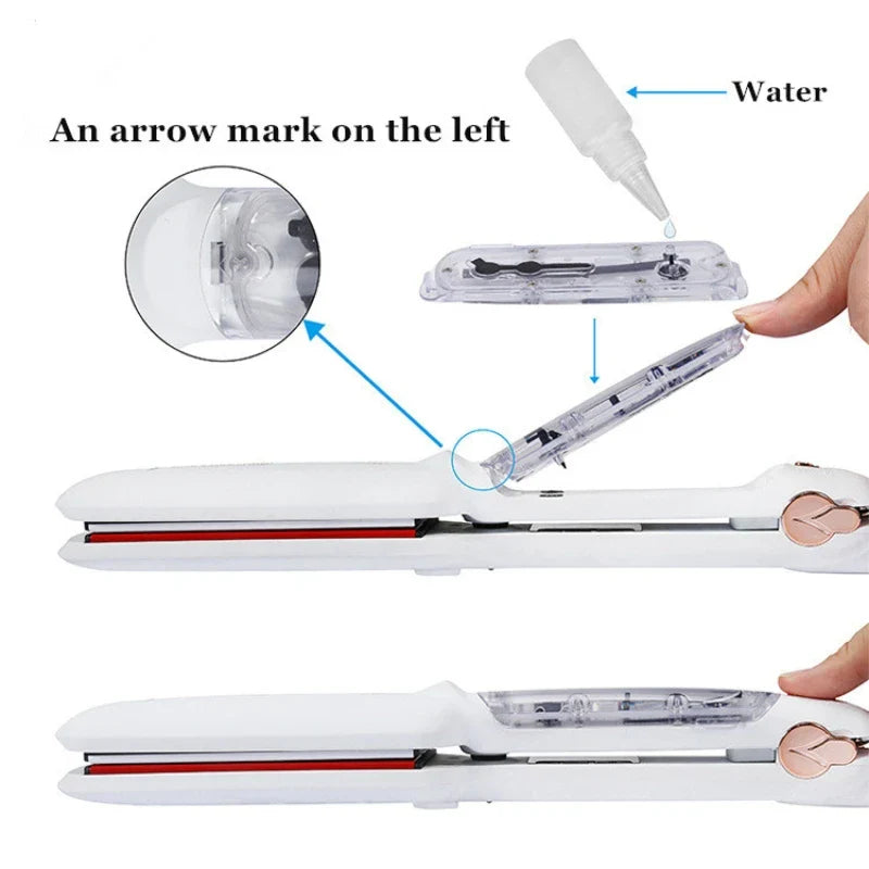 Professional Steam Hair Straightener – 2" Ceramic Infrared Flat Iron for Salon Styling & Care