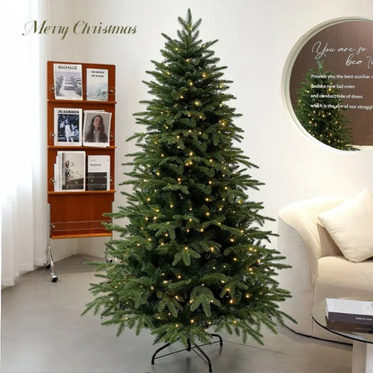 PE & PVC Mixed Christmas Tree with Lights — Large Decorative Holiday Tree for New Christmas Decor