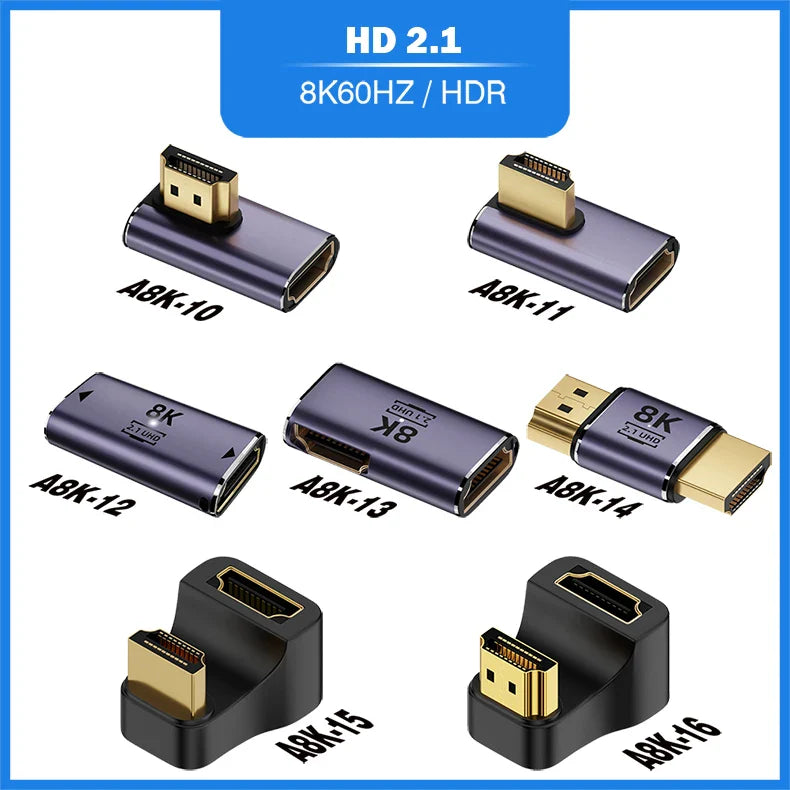 HDMI-Compatible Cable Adapter – Mini/Micro HDMI to HDMI 2.1 Converter, 48Gbps, 8K60Hz, 4K120Hz for PS4, PS5, Laptop, PC, Projector