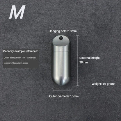 Portable Waterproof Metal Capsule Box – Mini Stainless Steel Pill Case Holder for Medicine, EDC Tool, and Seal Bottle