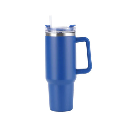 40oz Stainless Steel Insulated Water Bottle with Handle – Cold-keeping Tumbler with Lid, Straw, and Mug for Summer Outdoor Activities