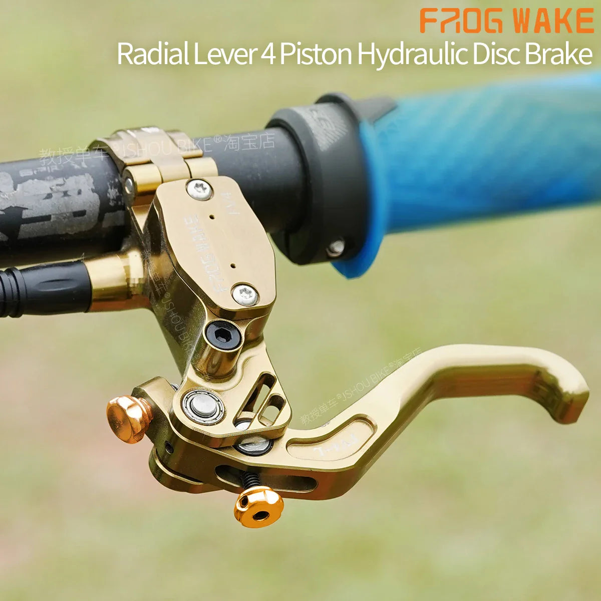 Frog Wake FV4 Mountain Bike Hydraulic Disc Brake Kit – 180mm Rotors, Aluminum 4-Piston Calipers & Levers for MTB