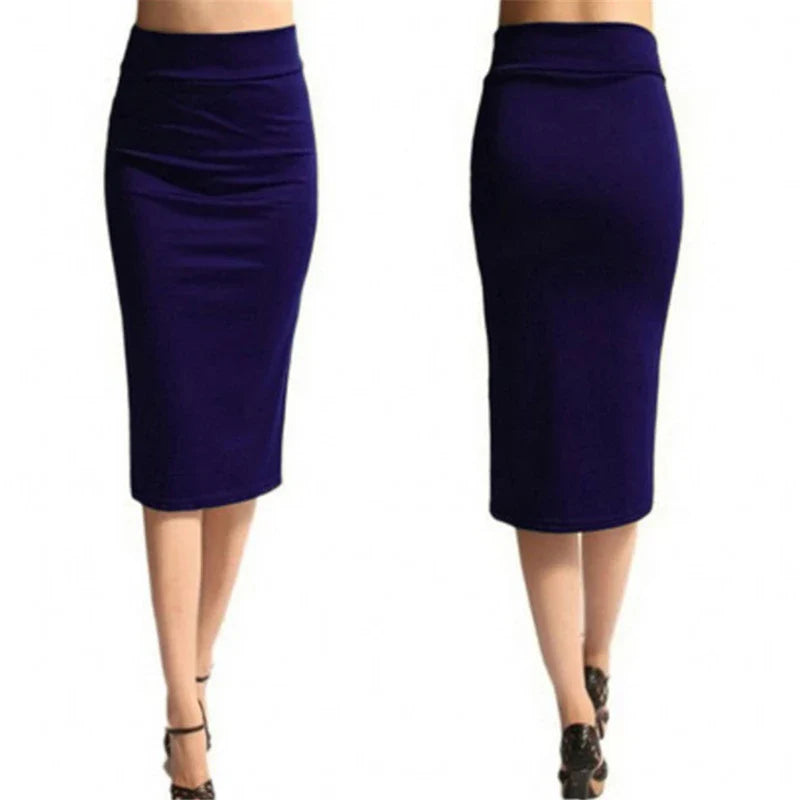 Women’s High Waist Bodycon Pencil Skirt – Slim Fit Knee-Length Stretch Office & Sexy Skirt