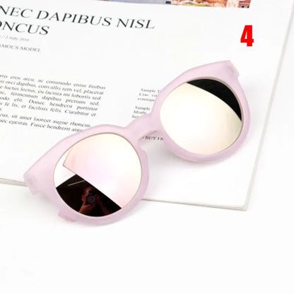 Kids Retro Round Sunglasses – Colorful Reflective UV400 Eyewear for Boys & Girls
