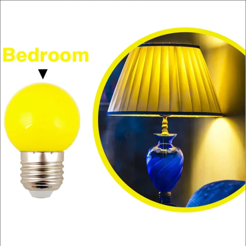 G45 E27 LED Light Bulbs 2-Pack - Colorful 220V Lamps for Christmas, Weddings & Indoor Party Lighting