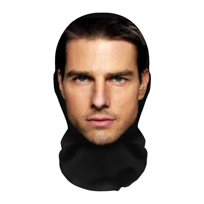 3D Realistic Face Mask - Celebrity Style Full Face Stretch Mesh Cosplay Balaclava for Role Play, Hip Hop & Costume Events