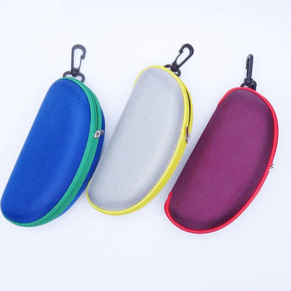 KLASSNUM Portable EVA Glasses Case - Colorful Sunglasses Hard Case with Zipper, Carabiner Hook, Eyeglasses Protector Box Holder