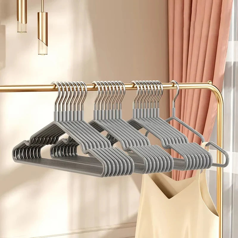10pcs Metal No-Slip Clothes Hangers – Durable Space-Saving Bedroom Organizers
