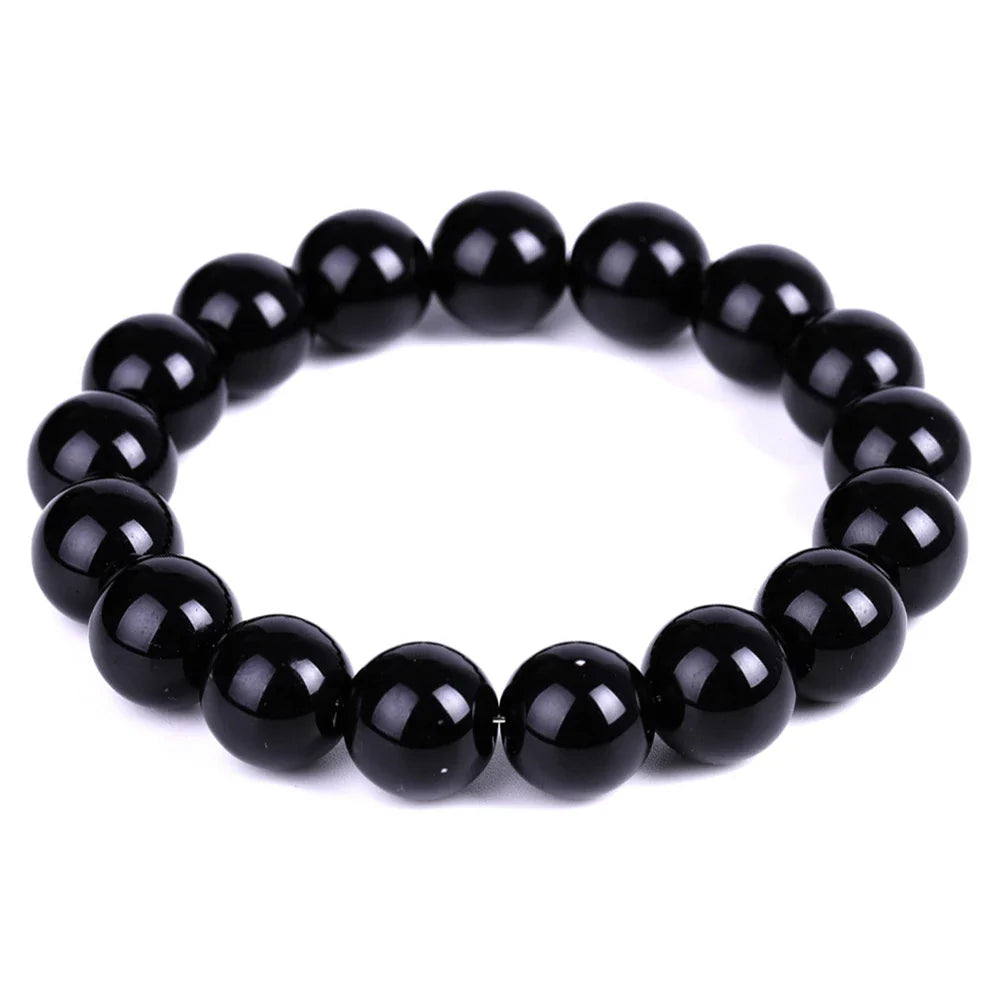 Black Obsidian Natural Stone Bracelet | Fat Relief, Blood Circulation & Anti-Anxiety Jewelry for Men & Women