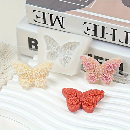 3D Flower & Butterfly Silicone Mold – Durable DIY Craft Tool for Home Decor, Clay, Soap, Candle Making, and Aromatherapy