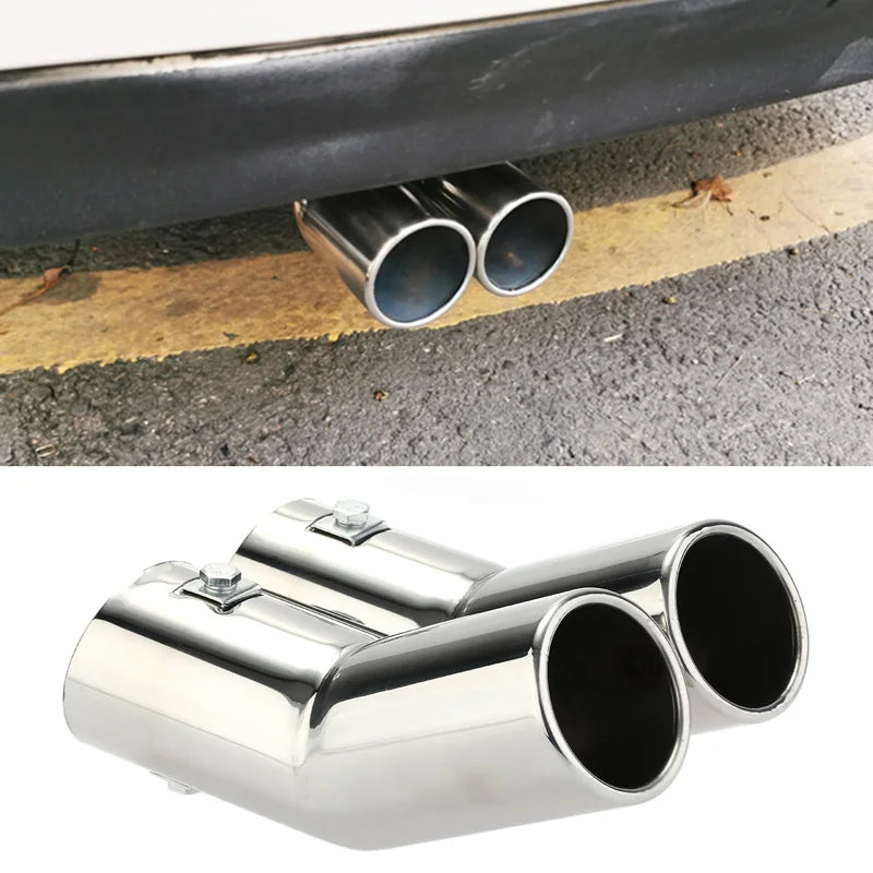 Stainless Steel Dual Muffler Tips for VW Golf 4, Bora, Jetta – Car Exhaust Tailpipes