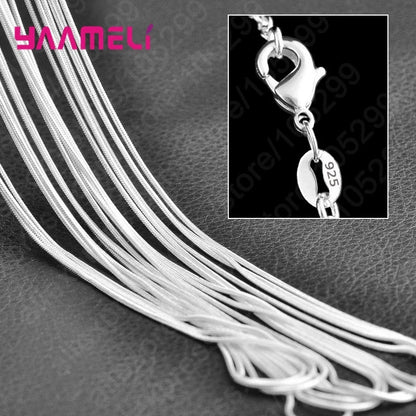 10PCS 925 Sterling Silver Charm Link Chain Necklaces – Smooth Lobster Clasp Jewelry, 16-30 Inch Adjustable