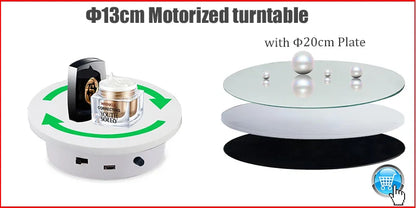 BFOLLOW 20/30/40cm Remote Control Electric Turntable – 360° Rotating Rechargeable Mirror Display Stand for Photography & Video