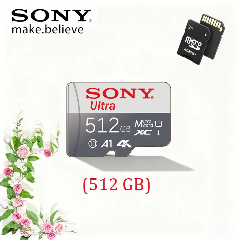 SONY Original Micro SD Card – 128GB 256GB 512GB 1TB 2TB U3 4K Memory Card for Phone, Camera, Tablet, PC