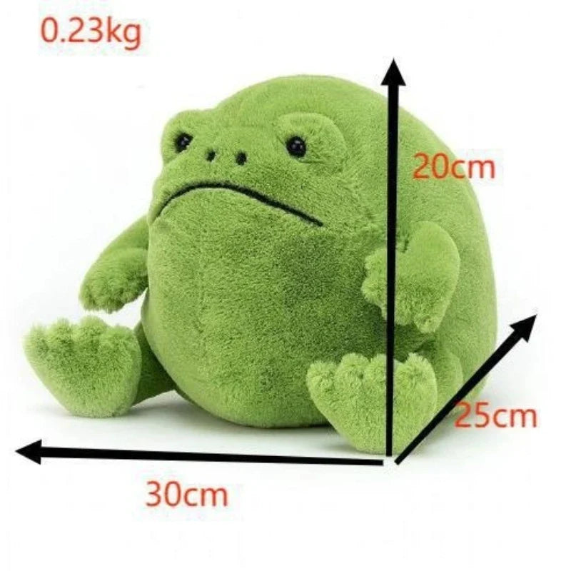 Ricky Rain Grumpy Frog Plush Toy — Cute Meme Character Stuffed Doll, Kawaii Animal Stress Relief Gift for Fans