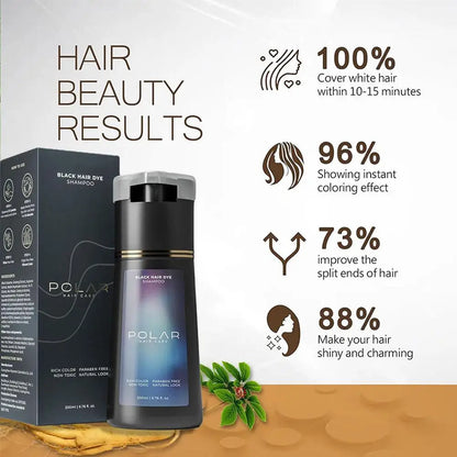 200ml Hair Dye Shampoo - Natural Gray Hair Coverage for Women & Men Semi-Permanent Black Brown Purple Color Kit