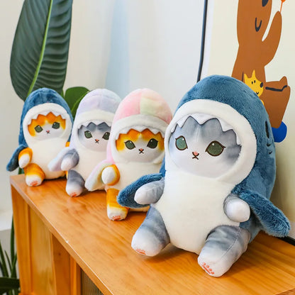 Fun Transformed Cat Doll Plush Toy – Cute 25cm Shark Cat Plush Gift for Girls and Children