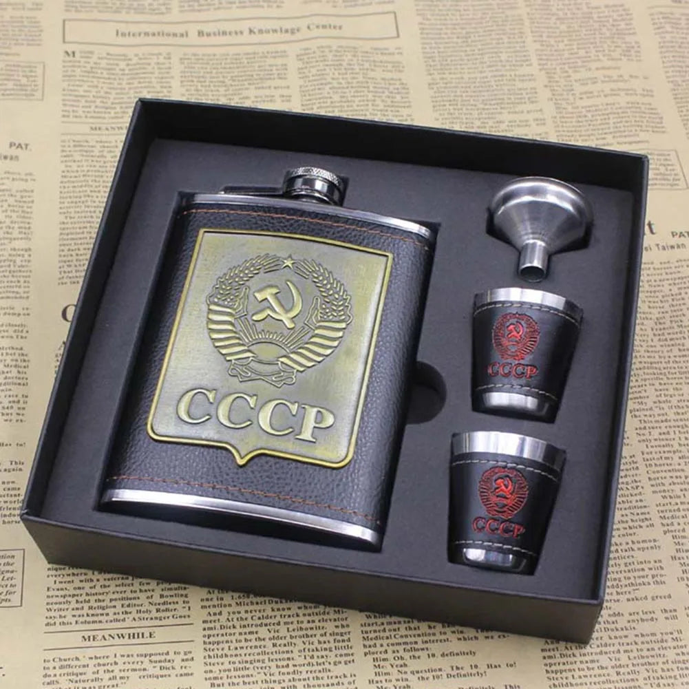 8oz Stainless Steel Hip Flask - Portable Pocket Whisky Flask with Gift Box, Outdoor Alcohol Container for Vodka and Drinks