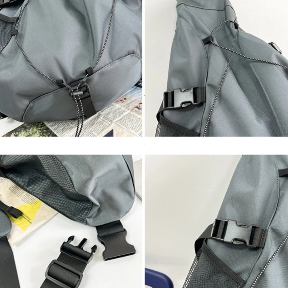 Men’s Large Capacity Crossbody Bag – Nylon Travel Chest Pack Hip Hop Shoulder Bag Trendy Storage Sling Bag 2025