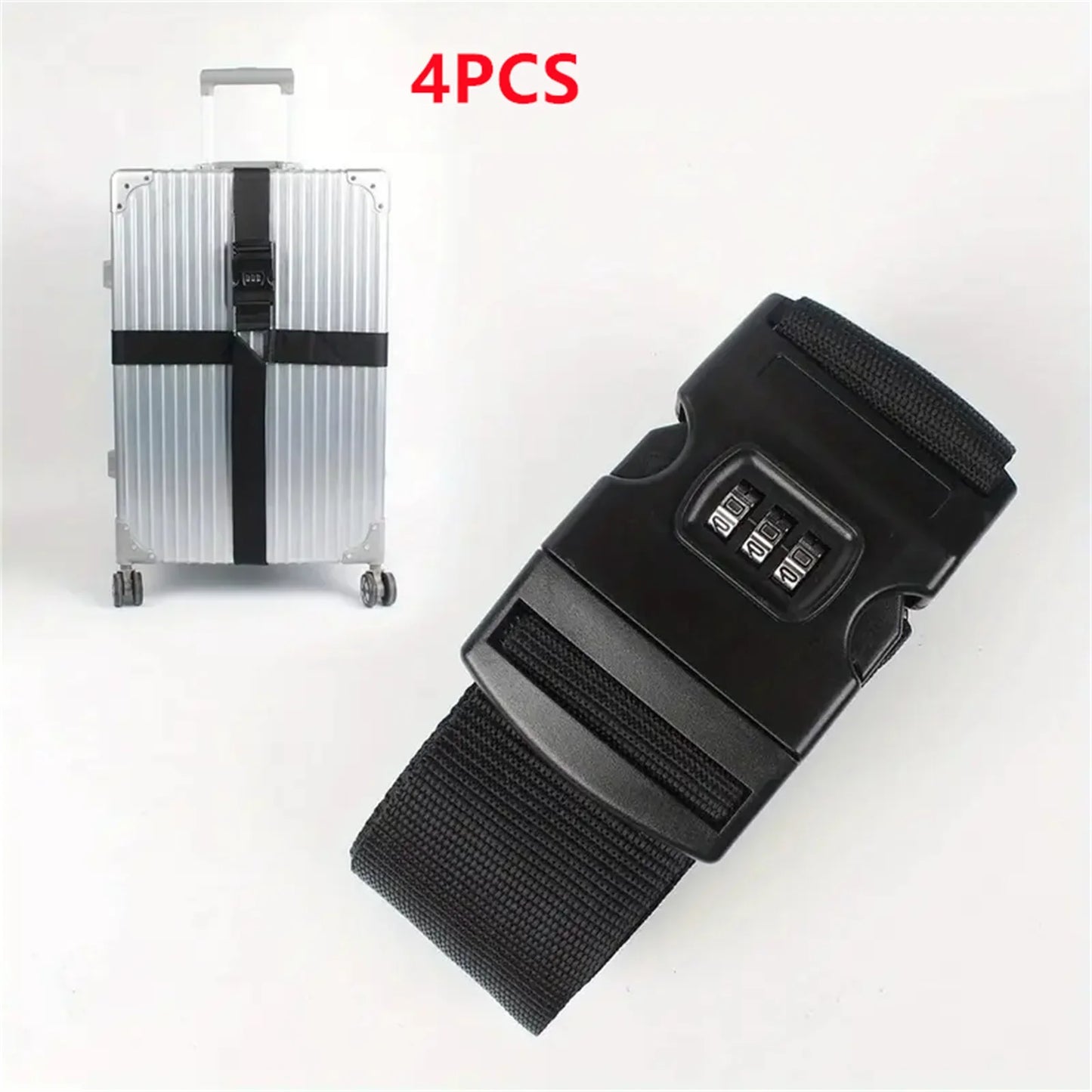 Adjustable Anti-Theft Luggage Strap — Password Lock Baggage Belt for Suitcase & Travel Bags