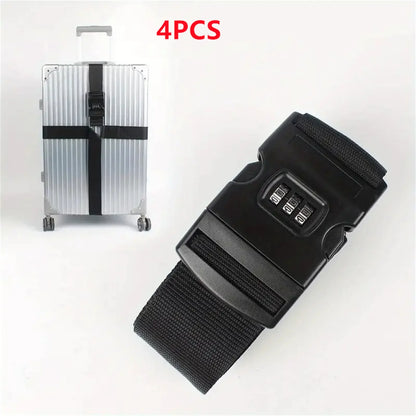 Adjustable Anti-Theft Luggage Strap — Password Lock Baggage Belt for Suitcase & Travel Bags