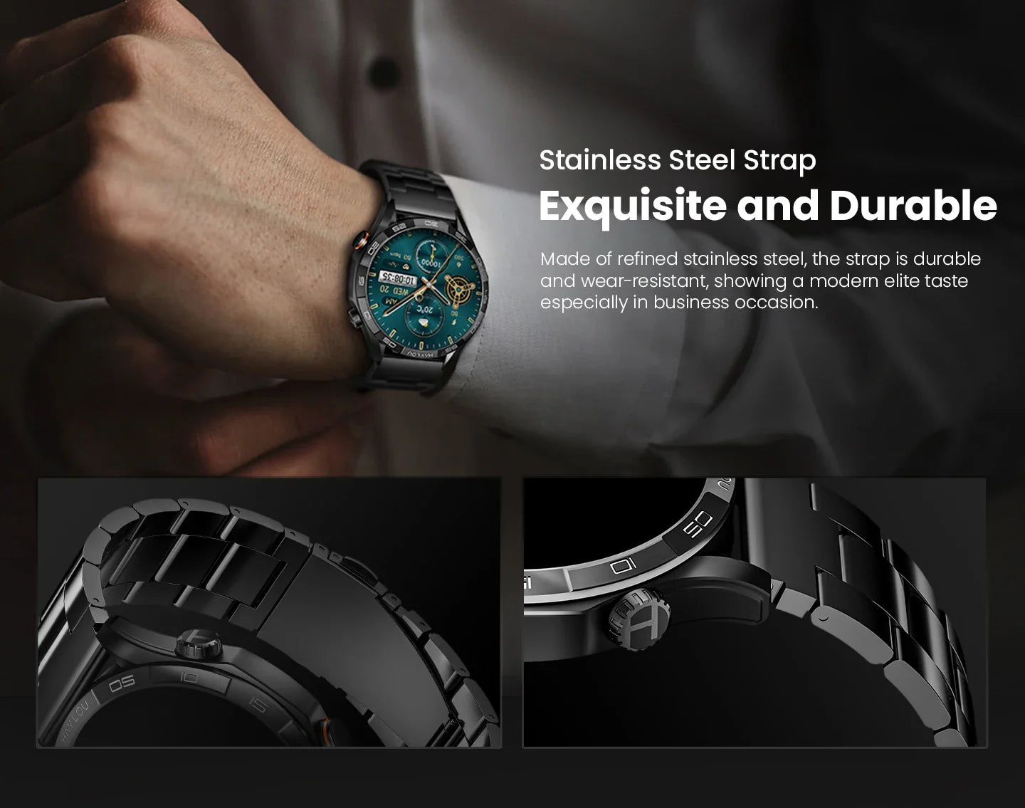 HAYLOU Solar 5 Smartwatch — 1.58" AMOLED, Voice Calling, 24H Health & Sports Tracker for Men