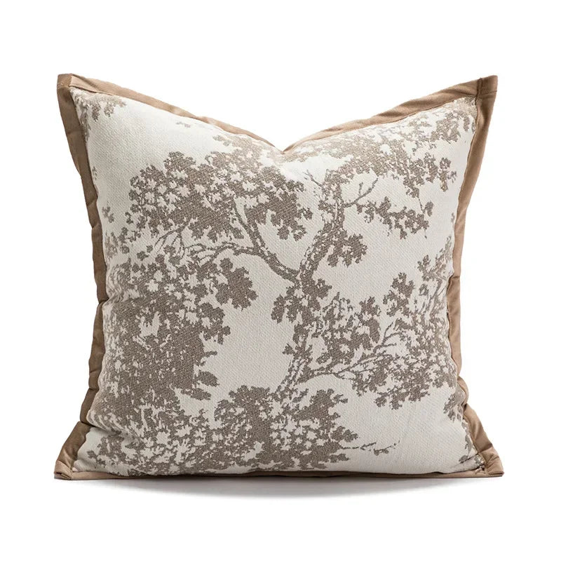 Vintage Floral Chenille Cushion Covers – Soft Throw Pillowcases with Invisible Zipper for Sofa & Couch, 45x45cm