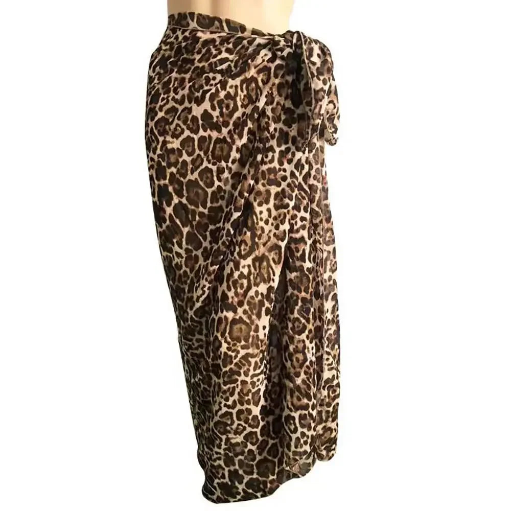 Women's Summer Sheer Sarong Cover-Up - Solid Chiffon Bikini Wrap Beach Skirt