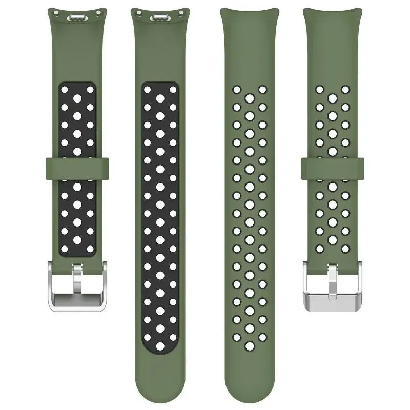 Two-Color Silicone Sport Strap for Xiaomi Mi Band 9 & 8 – Breathable Smartwatch Wristband Accessory