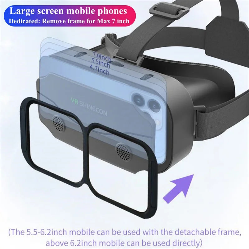 G13 IMAX Giant Screen VR Glasses — 3D Virtual Reality Helmet for 4.7–7" Phones, Game Controller Compatible