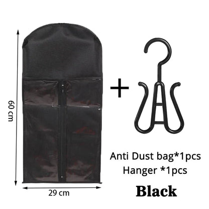 Wig Storage Bag with Hanger - Plastic Hanging Organizer for Virgin Hair, Black Wigs & Multiple Hair Extensions