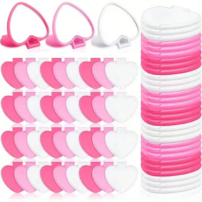 Heart-Shaped Folding Pocket Mirror - Mini Portable Makeup Mirror for Travel & Gifts