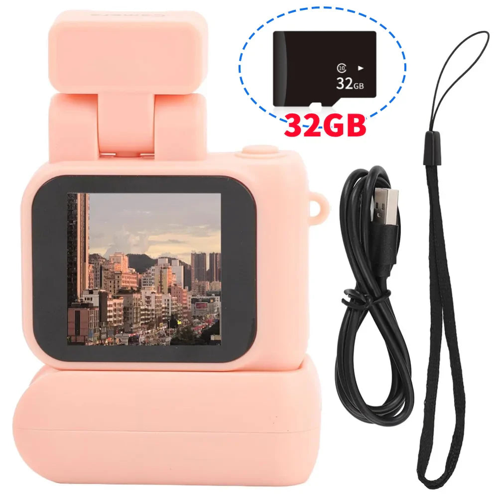 Y4000 Mini HD 1080p Camera – Portable Retro Digital Video Recorder with Screen, Flash Light & Battery Dock