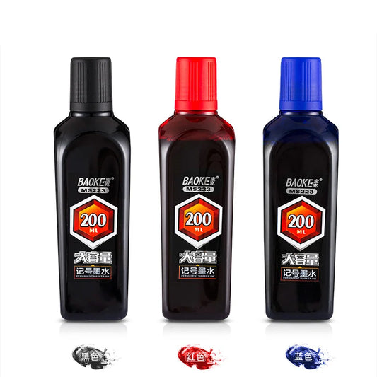 BAOKE MS223 Permanent Marker Ink – 200ml High-Capacity Refill Ink Bottle