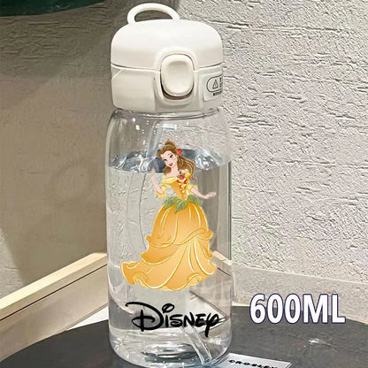 600/400ML Mermaid Princess Water Cup – Portable Transparent Plastic Sport Bottle for Kids