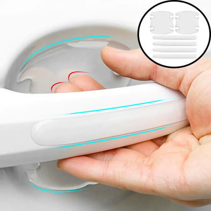 8pc Universal Invisible Car Door Handle Bowl Scratch Protective Stickers - Anti-collision Protection Strip for Car Handles