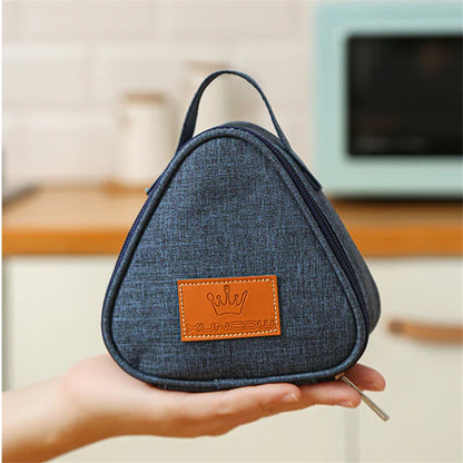 Mini Triangular Insulation Bag - Aluminum Foil Thermal Cooler Lunch Tote for Students, Rice Ball Bag, Bento Box, Carry Bag for Lunch