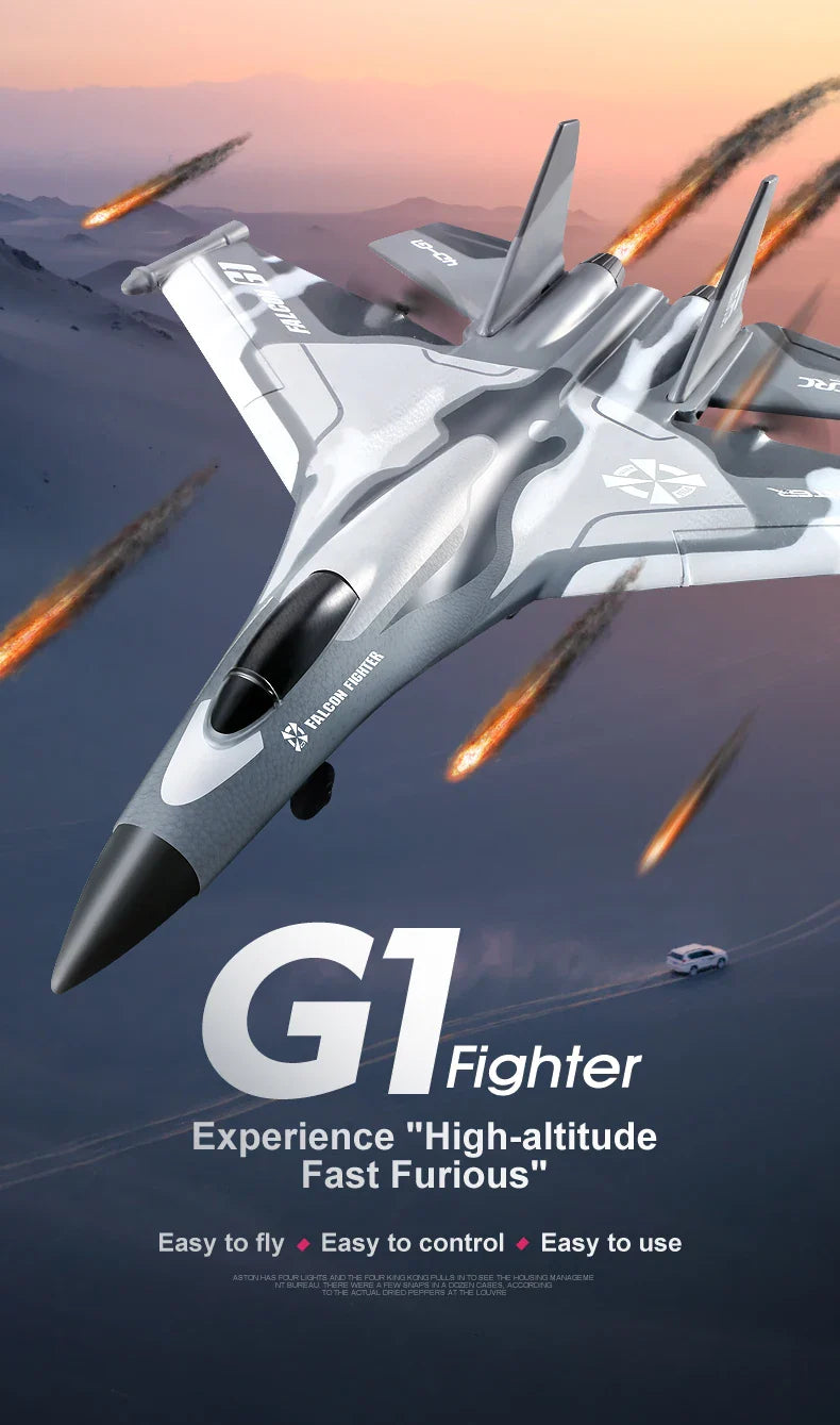 G1 Drone Glider RC Aircraft – 3-Channel Electric Foam Airplane for Beginners & Professionals, Remote Control Hand-Throwing Plane