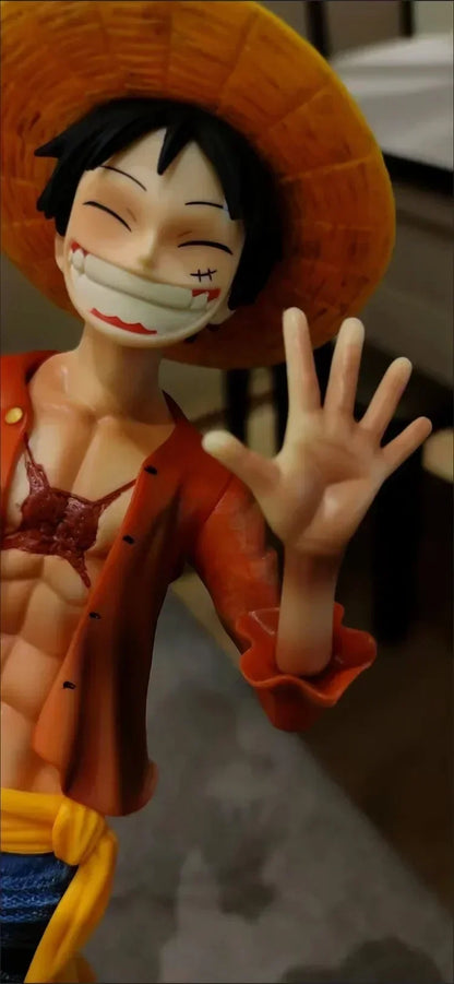 One Piece 42.5cm Straw Hat Monkey D. Luffy Figure – 1/4 Scale Large Smiley Anime Statue, Decorative Doll Toy Gift