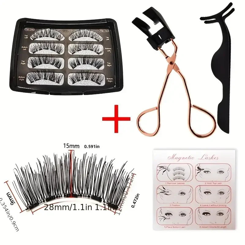 Easy-to-Apply Magnetic False Eyelashes Set – Reusable, No Glue, Natural Curl & Volume, Beginner-Friendly
