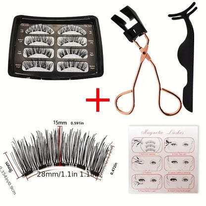 Easy-to-Apply Magnetic False Eyelashes Set – Reusable, No Glue, Natural Curl & Volume, Beginner-Friendly
