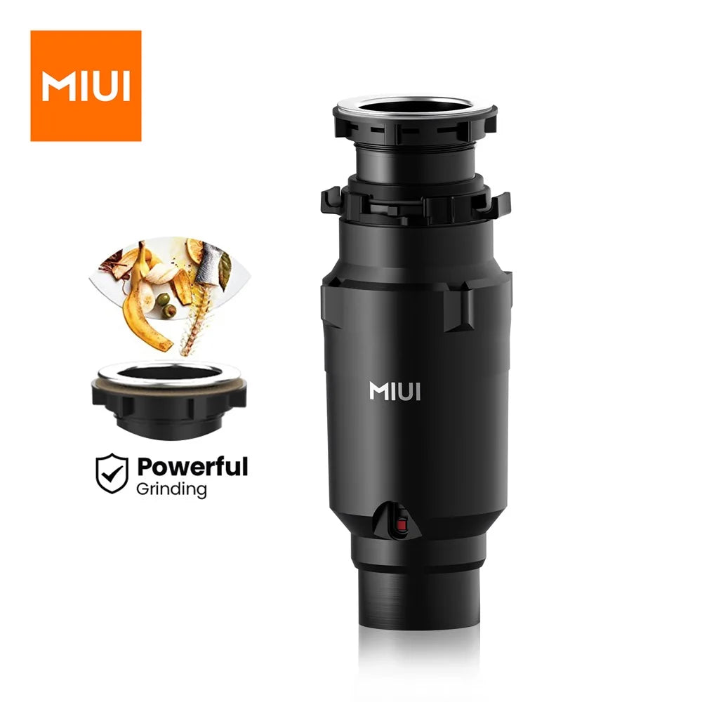 MIUI Continuous Feed Garbage Disposal | 1/2 HP Food Waste Disposer with Stainless Steel Grinding System | Sound Reduction