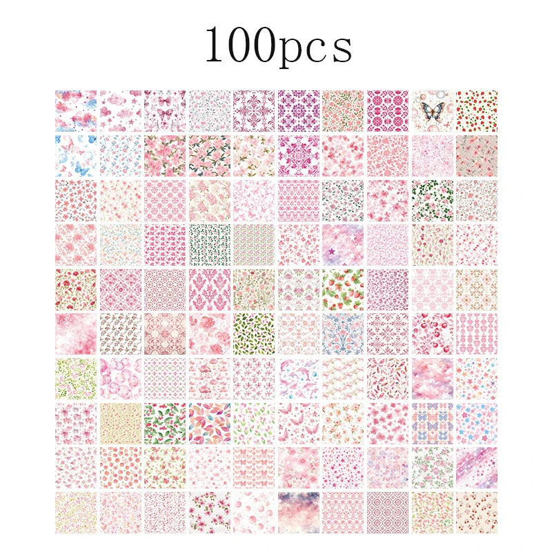 100 Pcs Vintage Multi-Style Writing Paper - Retro Stationery for Scrapbooking, Junk Journals & DIY Crafts